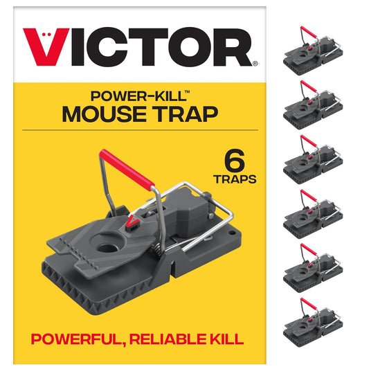 Victor Power-Kill M393SSR - Trampas para Ratones Humane - 6 Easy Set, Reutilizables, Power-Kill