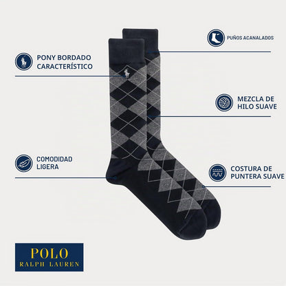 Polo Ralph Lauren Men's Socks Calcetines de cuello redondo con patrón surtido Calcetines de cuello redondo con patrón surtidopara hombre