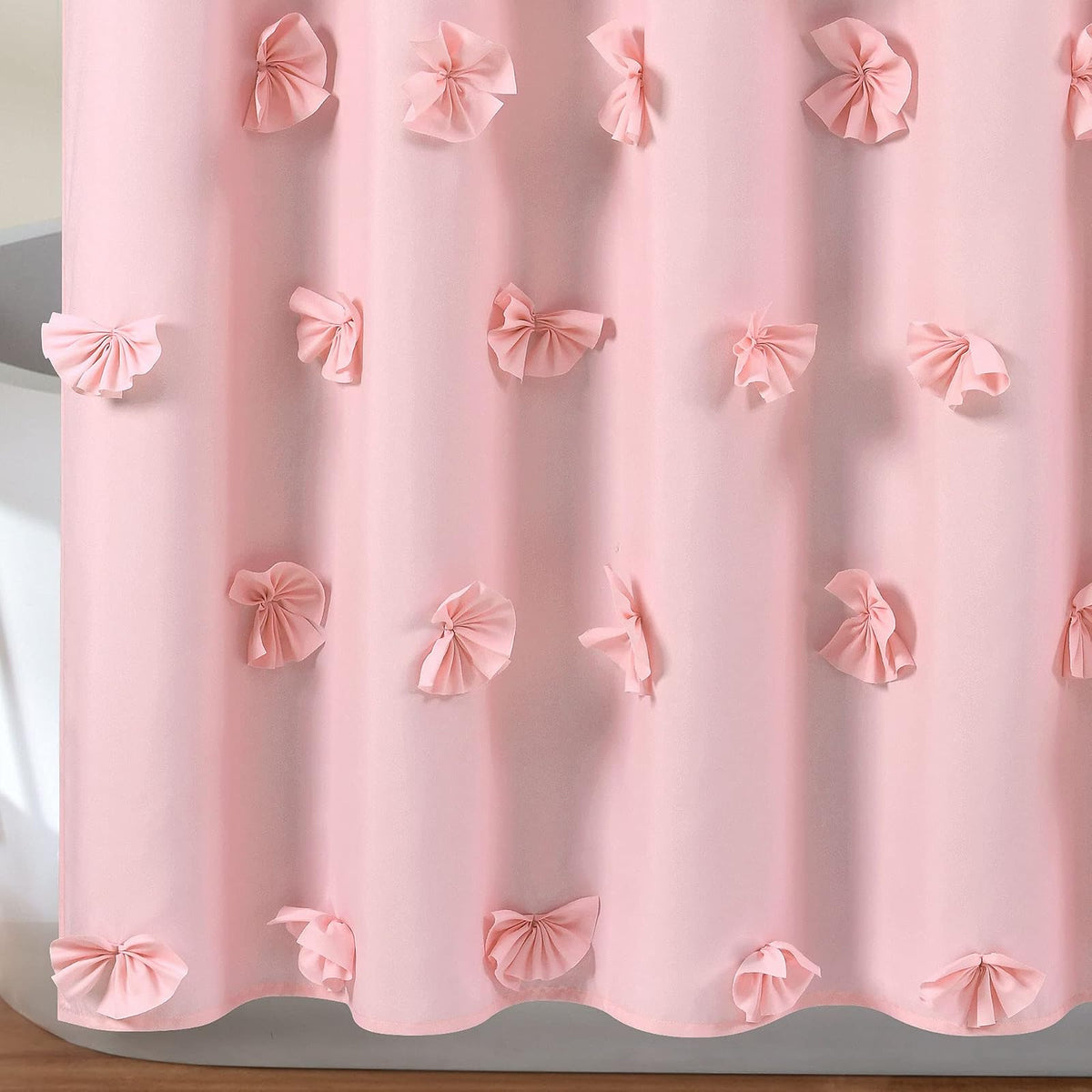 Lush Decor Riley - Cortina de Ducha, 72 x 72 Pulgadas, Color Rosa