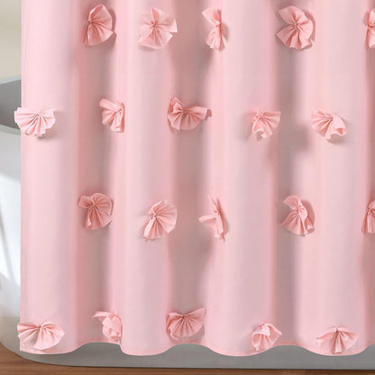 Lush Decor Riley - Cortina de Ducha, 72 x 72 Pulgadas, Color Rosa
