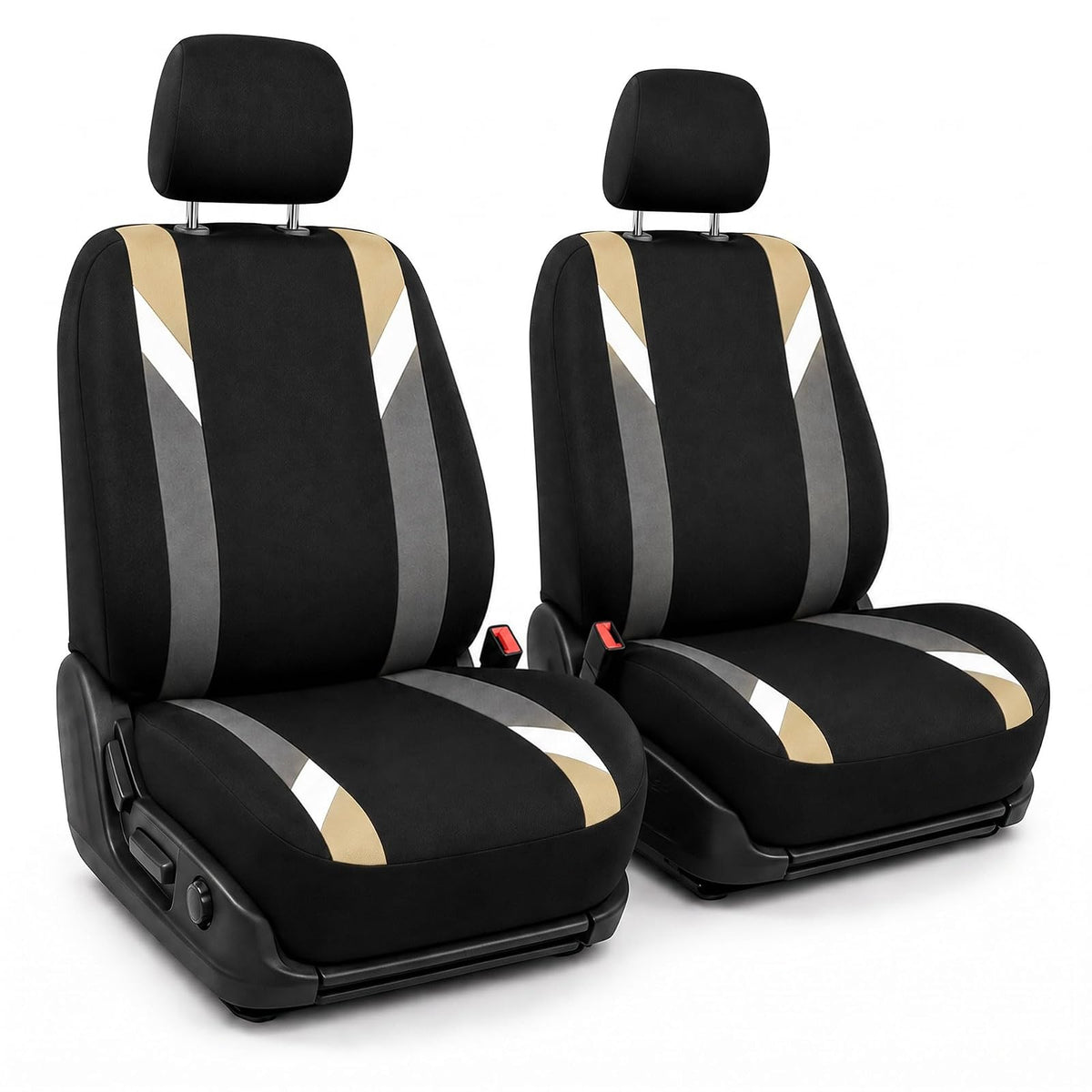 FH GROUP FB033BEIGE102 Bucket Seat Cover (Modernistic Airbag Compatible (Set of 2) Beige) - Beige