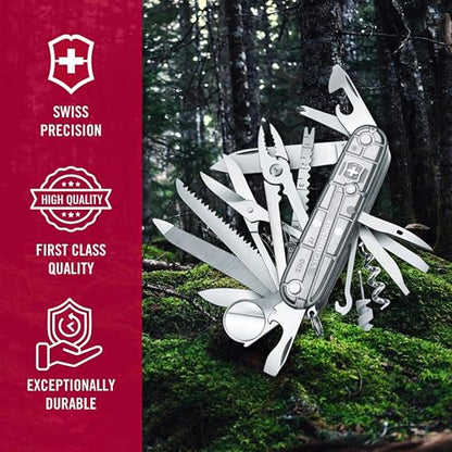 Victorinox Navaja Swisschamp Silver Tech, Plata Transparente | 32 Usos
