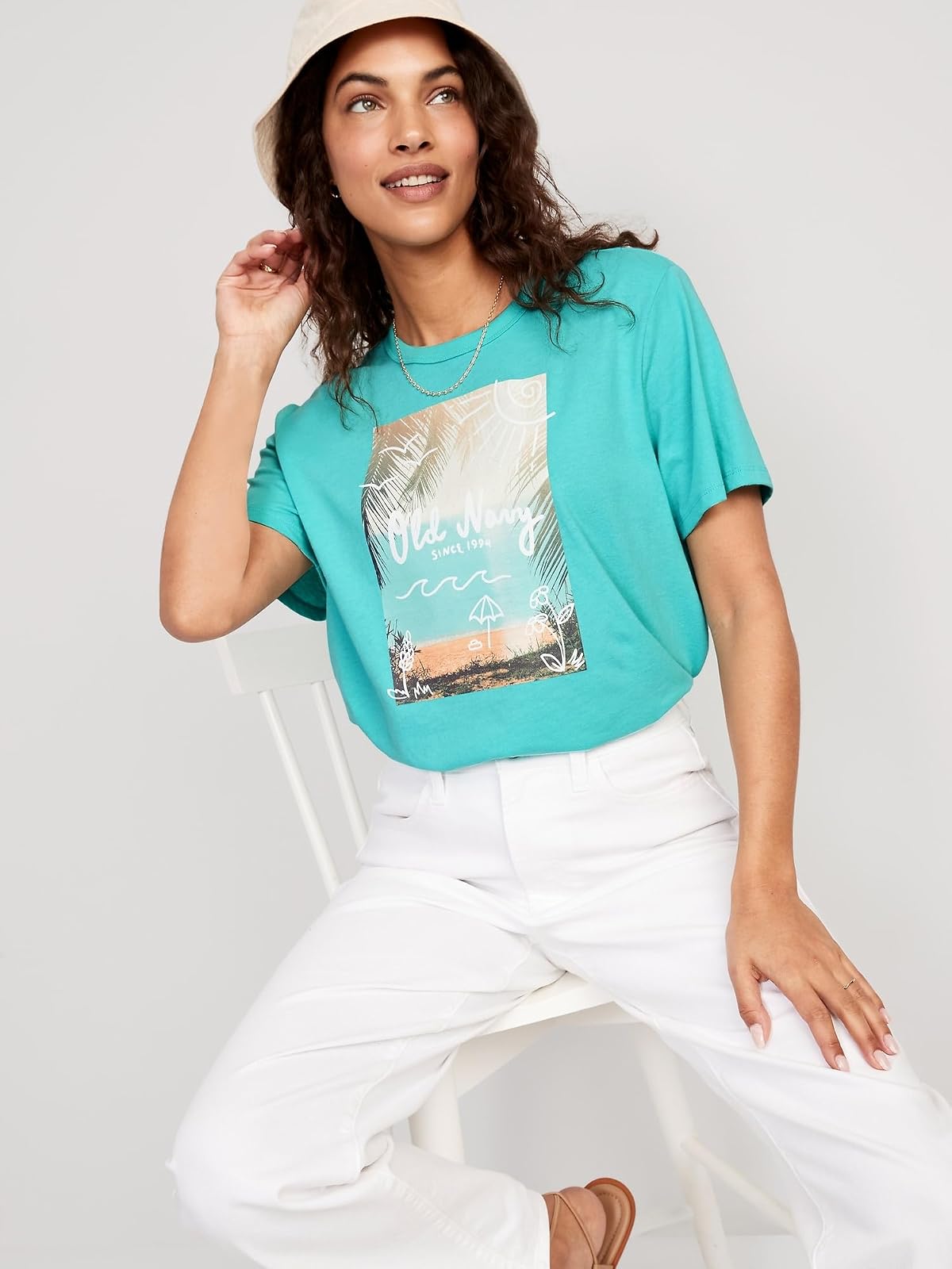 OLD NAVY Playera Mujer, Rosa, X-Chico