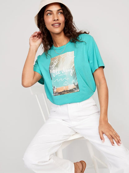 OLD NAVY Playera Mujer, Rosa, X-Chico