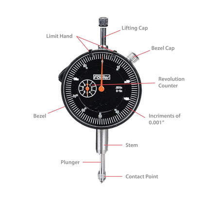 Fowler 52-520-199-0 Base Magnética con Indicador de Esfera Negra