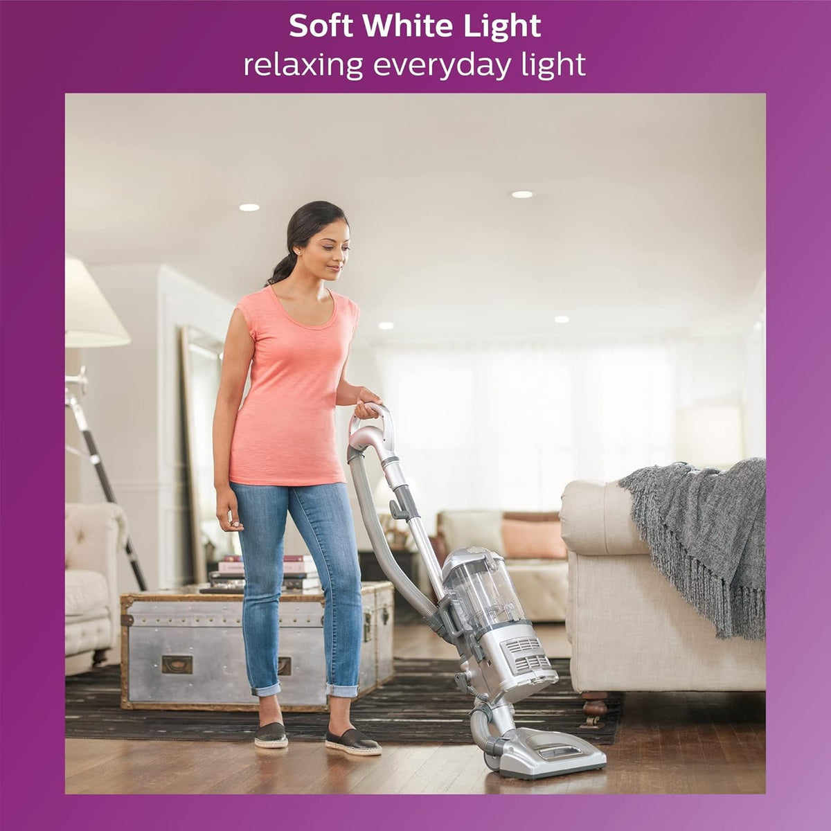 PHILIPS - foco LED básica esmerilada no regulable A19, tecnología EyeComfort, 1500 lúmenes, blanco suave (2700 K), 14 W = 100 W, base E26, certificado por título 20, interior, paquete de 4