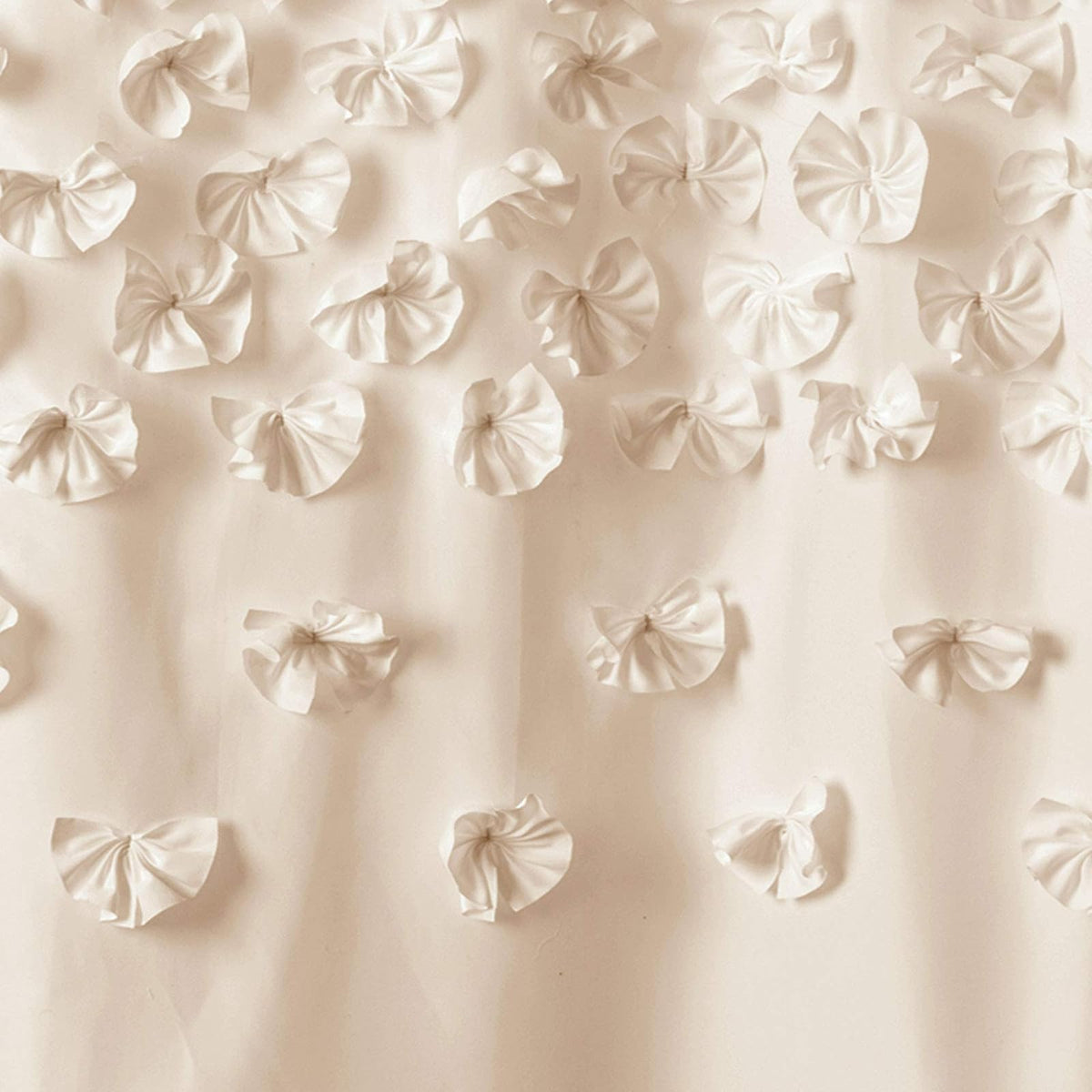 Lush Decor Lucia Cortina de Ducha, 72 x 72 Pulgadas, Color Marfil