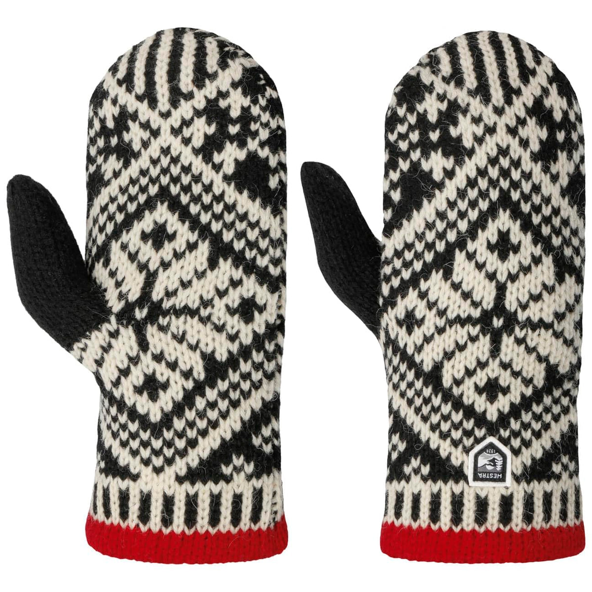 Hestra Manoplas de lana para mujer: guantes de invierno de punto nórdico