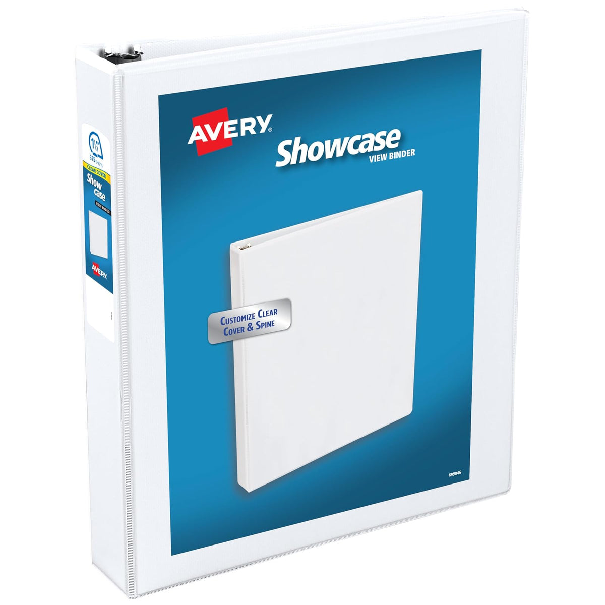 Avery Economy Showcase - Fólder con anillas redondas, 1 unidad, Blanco, 1.5" - Blanco