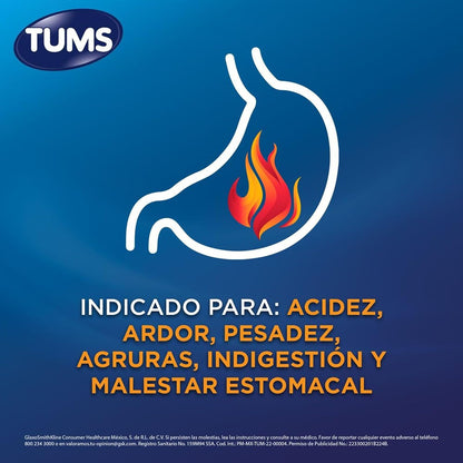 TUMS Antiácido con Carbonato De Calcio 750mg, para Acidez Estomacal, Sabores Surtidos, 2 pack 45 Pastillas Masticables cada
