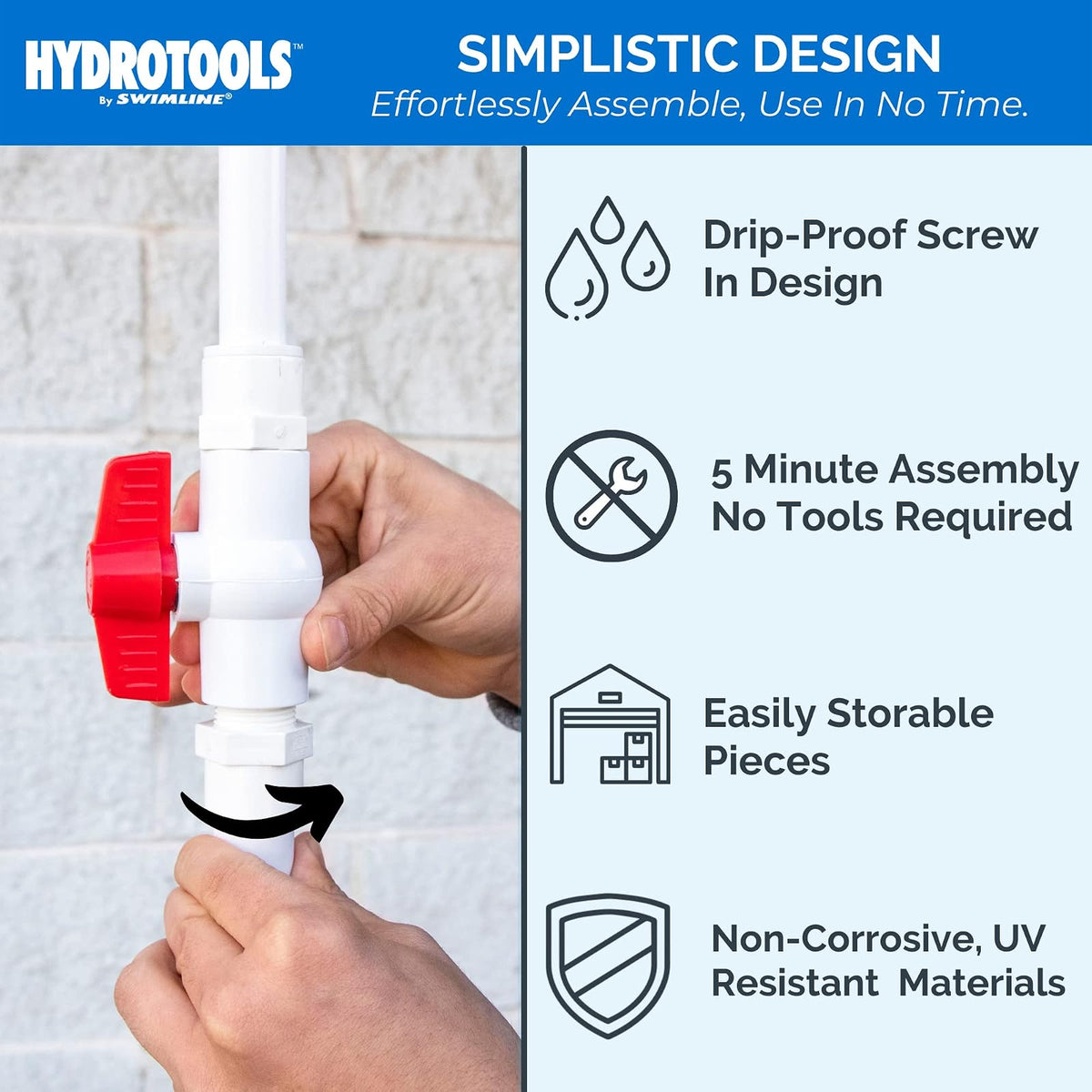 Swimline Solstice by International Leisure Products Hydro Tools 89031 Ducha Junto a la Piscina, Color Blanco