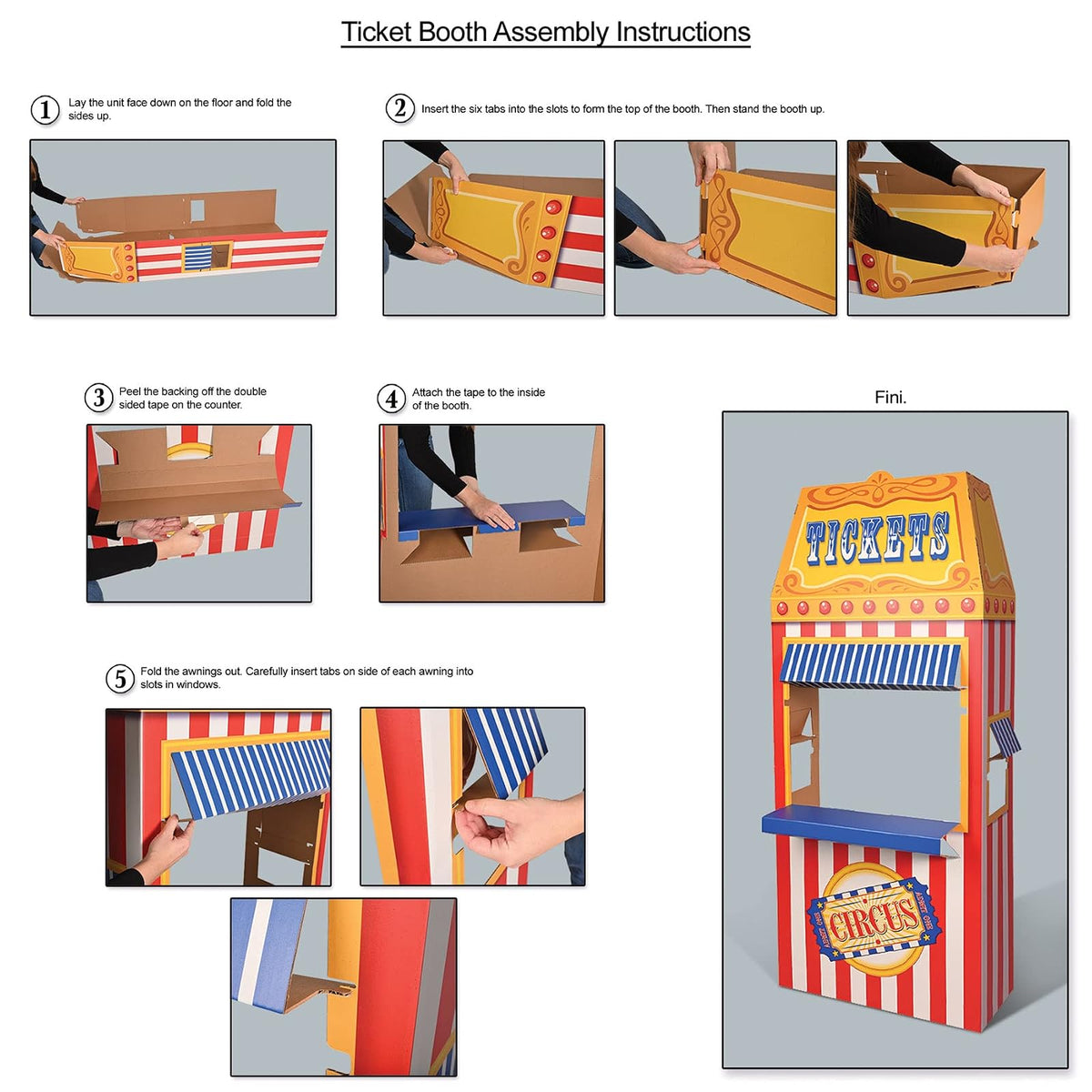 Beistle - Accesorio para fotomatón de Circo 3D, Billete de cartón, decoración de Fiesta temática de Carnaval, Suministros Divertidos para Fiestas, 6 pies 1 Pulgada x 35.2 Pulgadas