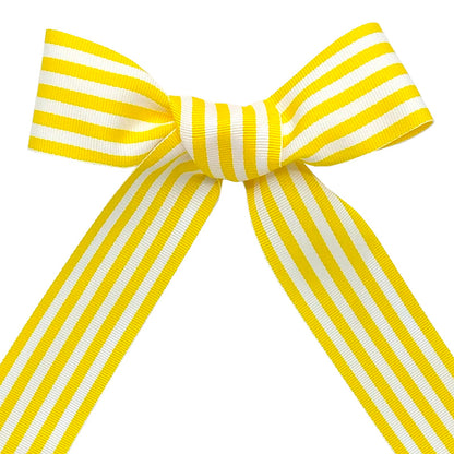 Morex Ribbon - Cinta Decorativa de poliéster de grogrén a Rayas, 18.2 m, Amarillo, 1-1/2 In, 1