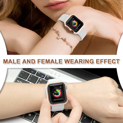 ORIbox Hard PC Case with Tempered Glass Screen Protector Compatible with Apple Watch Series 6, Apple Watch Series 5, Apple Watch Series 4, Apple Watch SE, Ultra-Thin HD Bumper Protective Cover