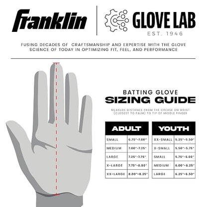 Franklin Sports MLB Guantes de bateo – Infinite Powerstrap béisbol + Softball Guantes de bateo de puño Largo – Guantes de práctica de Jaula para Adultos + jóvenes duraderos – Muñeca Reforzada + Piel
