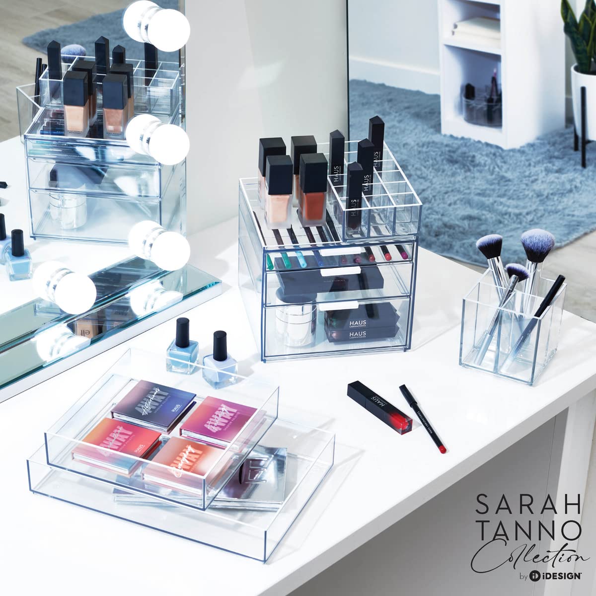 iDesign The Sarah Tanno Collection Organizador de cajones de plástico, 4 x 12 x 2 Pulgadas, Transparente