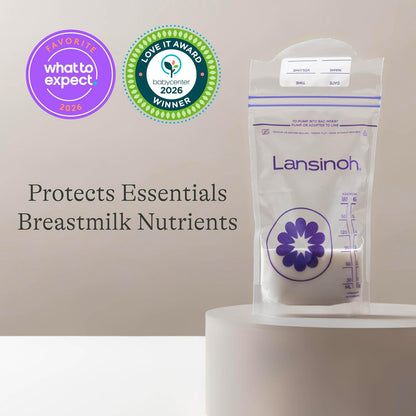 Lansinoh Bolsas De Almacenamiento De Leche Materna De. Guarda Y Conserva La Leche Materna Extraída., Blanco, 50 uds