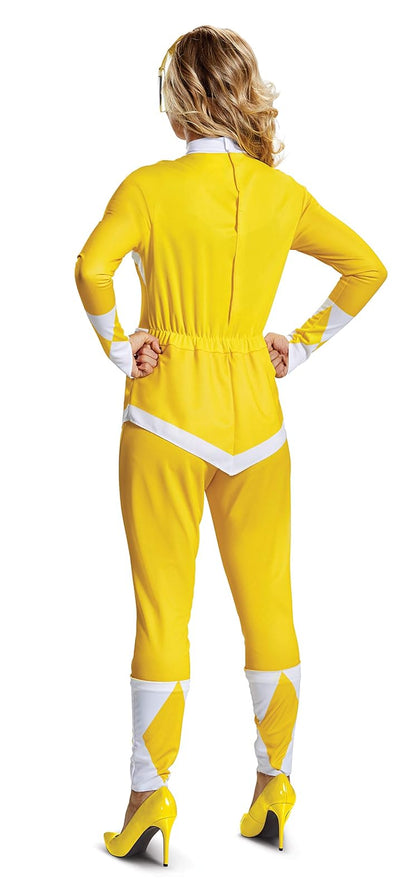 Disguise Women's Power Rangers Yellow Ranger Costume | Adult Mighty Morphin Yellow Power Ranger Cosplay Suit Outfit Disfraces de tamaño adulto Mujer