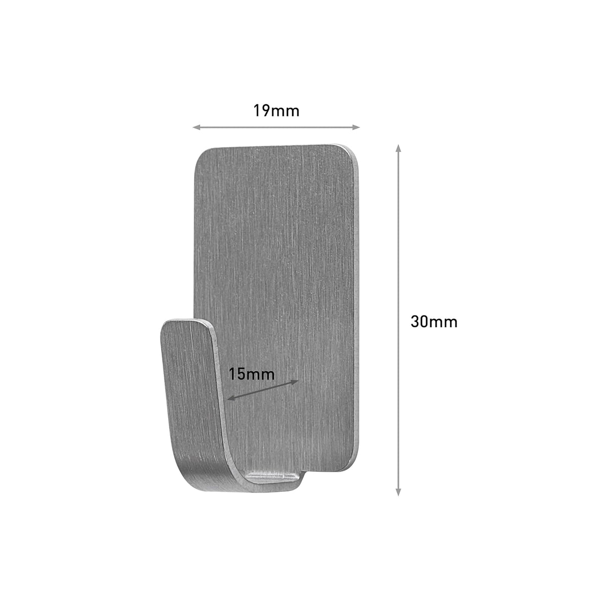 Command Pequeños ganchos de metal de acero inoxidable, 8 ganchos, 10 tiras, ideales para decoración de recámara
