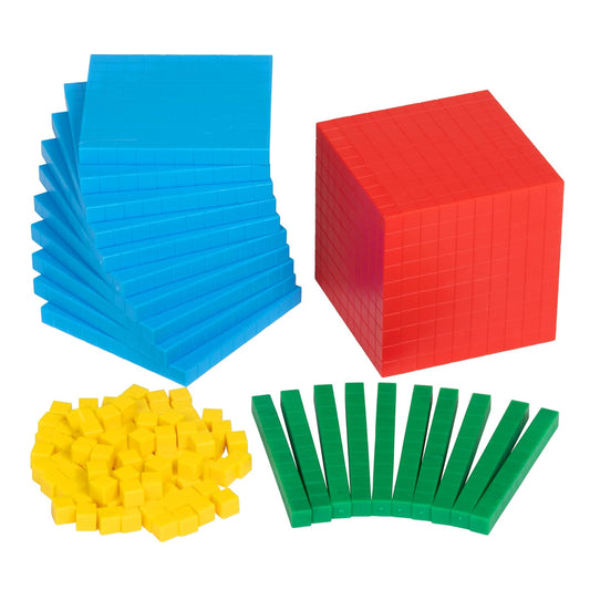Edxeducation - Juego De Diez Con Base De Plástico De Cuatro Colores, 121 Piezas, Manipulador Práctico De Matemáticas Para Niños