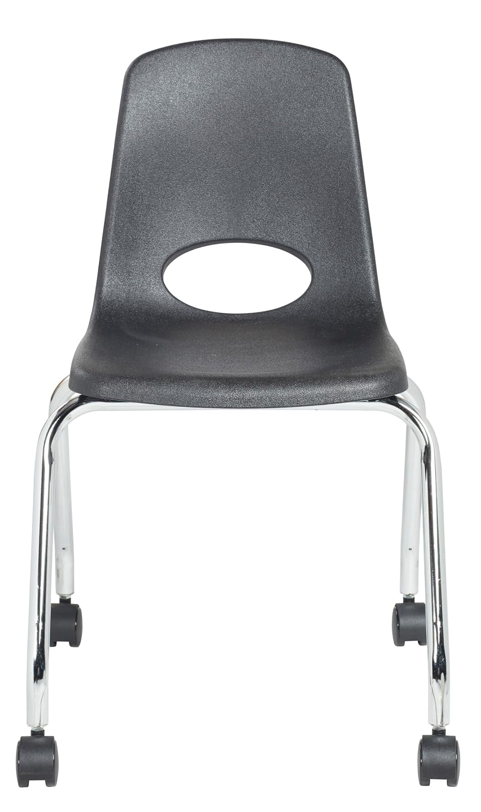 Factory Direct Partners - 10372-BK -10372 - Silla escolar móvil de 18 pulgadas con ruedas para niños, adolescentes y adultos; asiento ergonómico para aprendizaje en casa, aula u oficina, color negro (paquete de 2)
