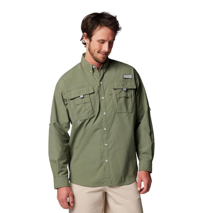 Columbia PFG Bahama II Camisa de Pesca UPF 30 Manga Larga Hombre - G - Cypress
