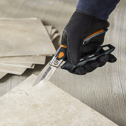 Fiskars Tijeras PowerArc Utility (8 pulgadas) | Cortes de mango asistido por resorte compensados desde arriba o abajo, las cuchillas PowerArc facilitan los cortes y las