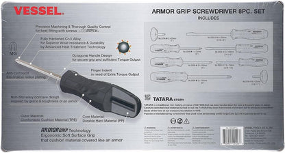 Destornillador VESSEL ARMOR GRIP 8 unidades Juego (JISDRIVE) No.550A8PTU (Anterior)