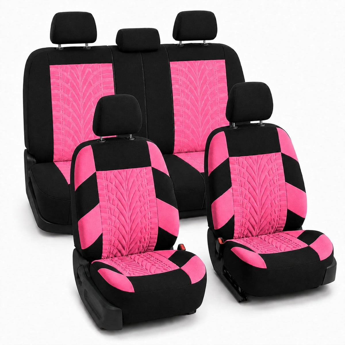 FH Group - Juego Completo de Fundas de Asiento de Automóvil de Tela Premium, Ajuste Universal, Funda de Asiento para automóvil, Fundas de Asiento Delantero Trasero bajo, Compatible con Bolsas de Aire,