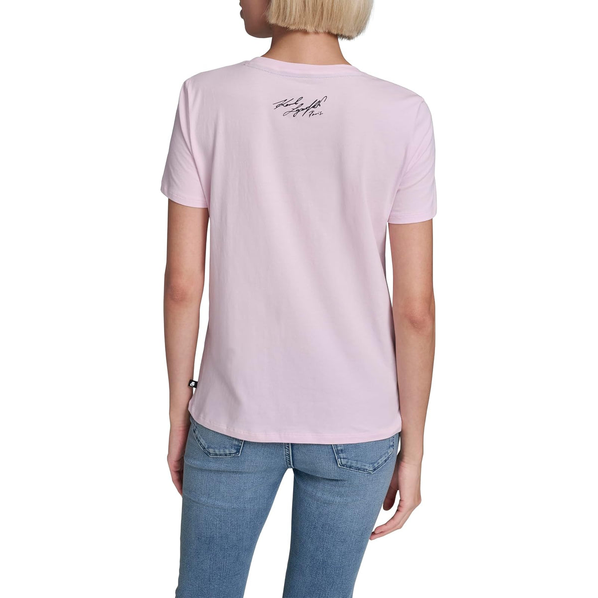 Karl Lagerfeld - Playera de Manga Corta con Cuello Redondo para Mujer