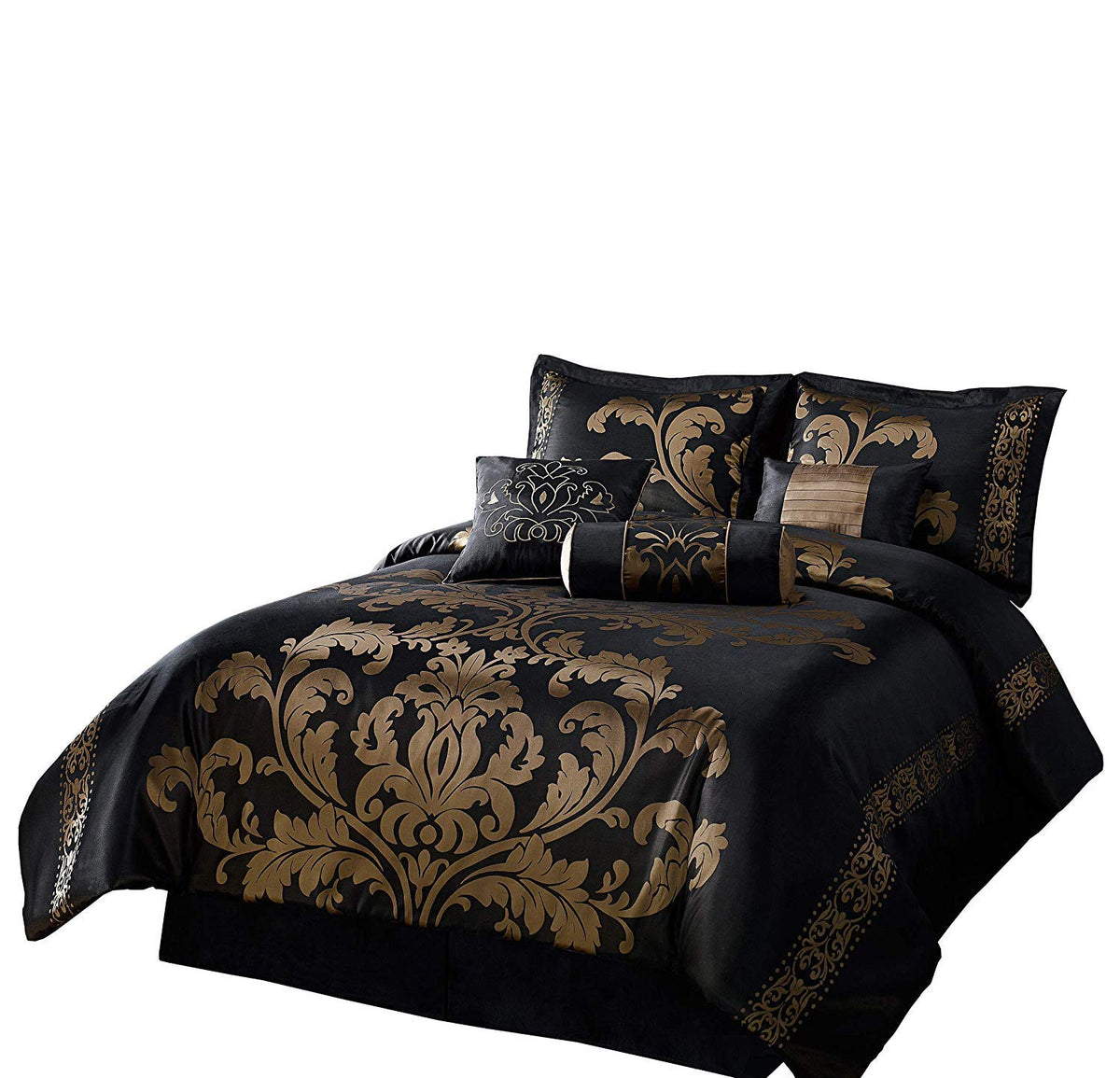 Chezmoi Collection Set de edredón de 7 Piezas Estilo Floral Bed-in-a-Bag