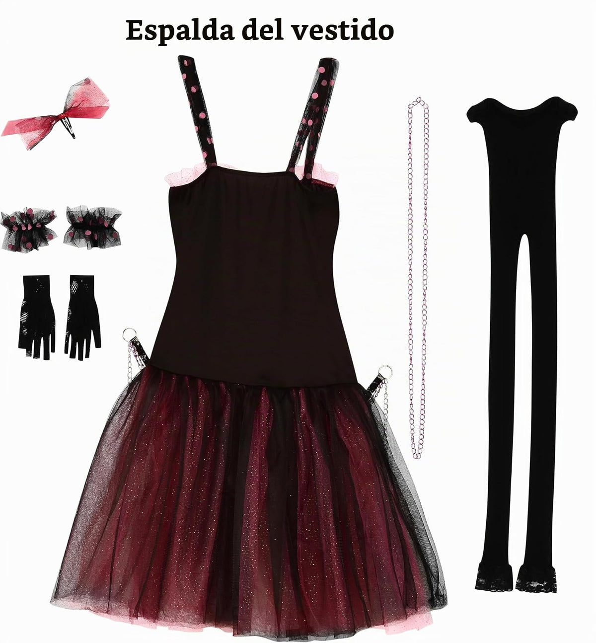 Rubie's - Disfraz de diva de los 80 para mujer, negro, estándar