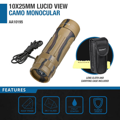 Barska AA10195 10x25 Lucid View Camouflage Monocular