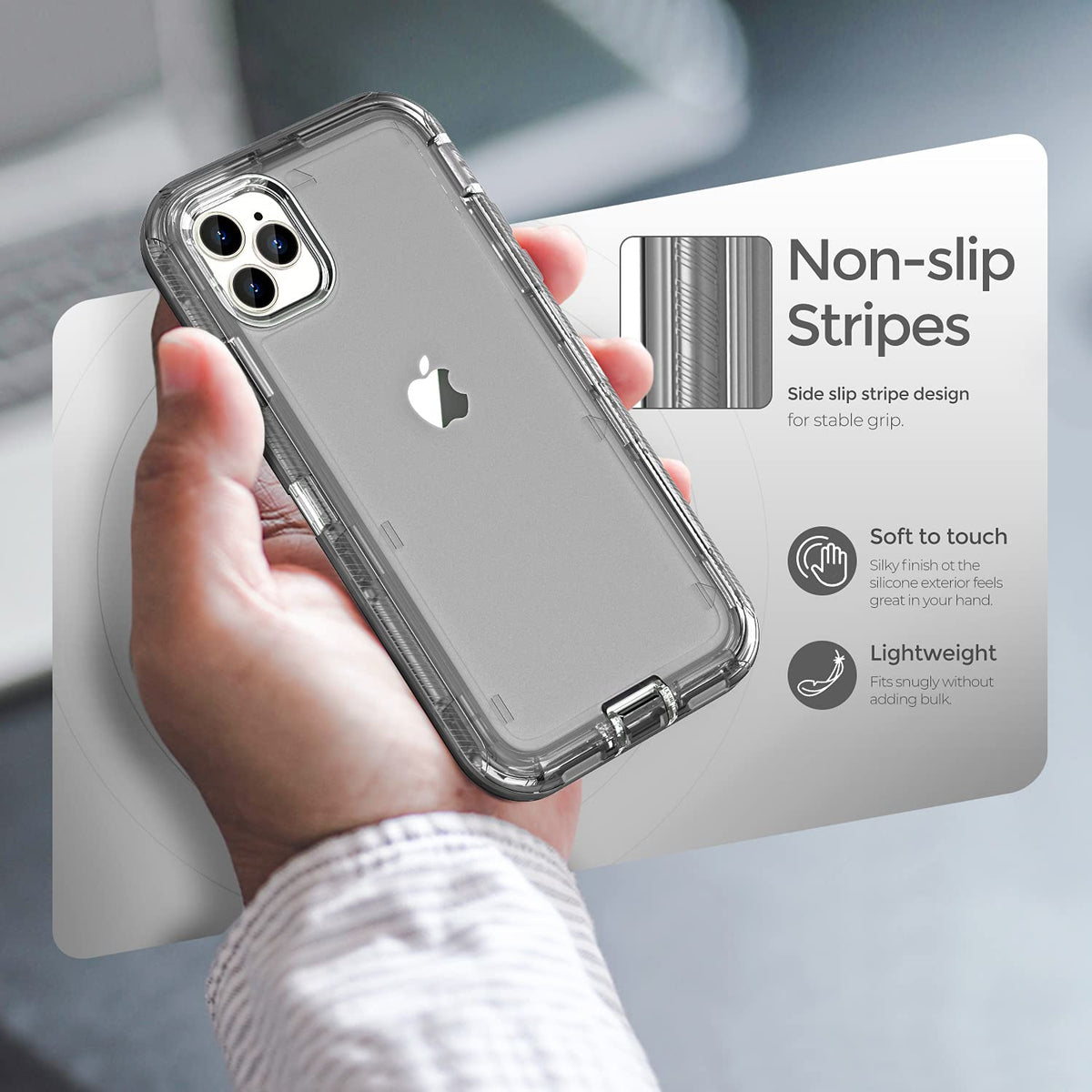 ORIbox - Funda Compatible con iPhone 13 Pro, Resistente a los Golpes, anticaídas, Transparente