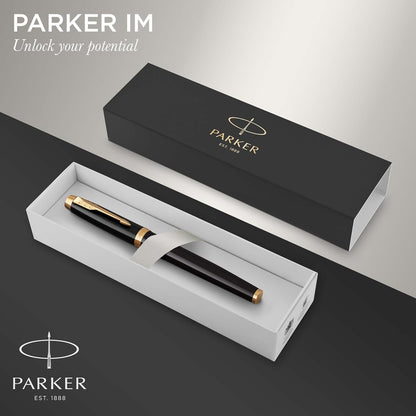 Parker IM Bolígrafo, Negro (Black and Gold), Punta Fina