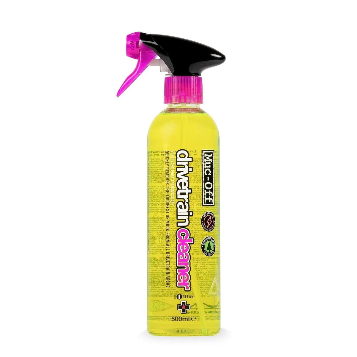 Muc Off Limpiador de Tren de transmisión Bio, 500 mililitros, eficaz Limpiador de Cadena de Bicicleta Biodegradable y espray desengrasante, Apto para Todo Tipo de