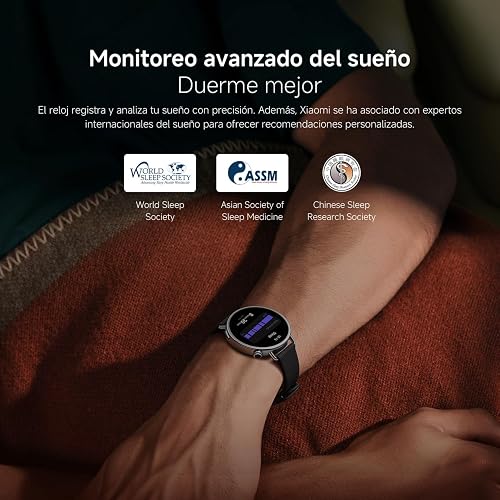 XIAOMI Watch S4 41mm con GPS, iOS & Android, Negro | Pantalla AMOLED de 41mm, Hasta 8 días de Batería, 150+ Modos Deportivos, Ciclo Menstrual, Correa Fluororubber