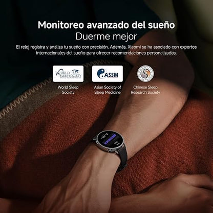 XIAOMI Watch S4 41mm con GPS, iOS & Android, Negro | Pantalla AMOLED de 41mm, Hasta 8 días de Batería, 150+ Modos Deportivos, Ciclo Menstrual, Correa Fluororubber
