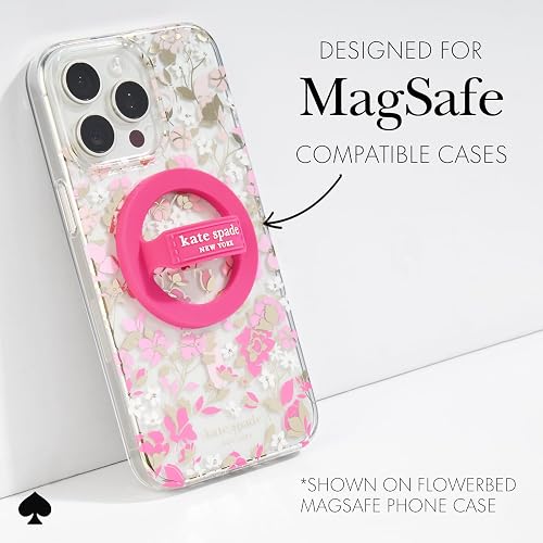 Kate Spade New York - Agarre magnético para teléfono, extraíble y Plegable, pompón Rosa
