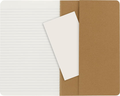 Moleskine Cahier - Diarios (3 unidades), tamaño grande, (5 x 8.25), cubierta suave, Rayado, Kraft marrón
