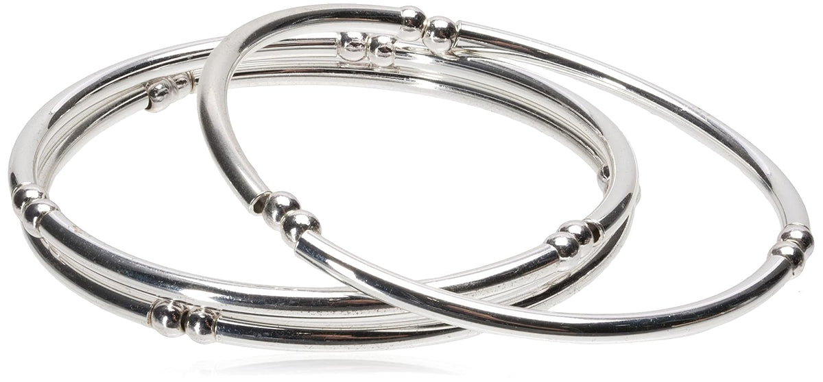 Nine West - Pulsera elástica con diseño de trío, "Classics" - Plata