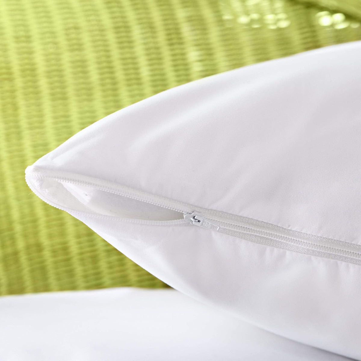 Aller-Ease Protector de Almohada 100% algodón Transpirable para Dormir, tamaño Queen 30 x 20 Pulgadas, Paquete de 4, Color Blanco