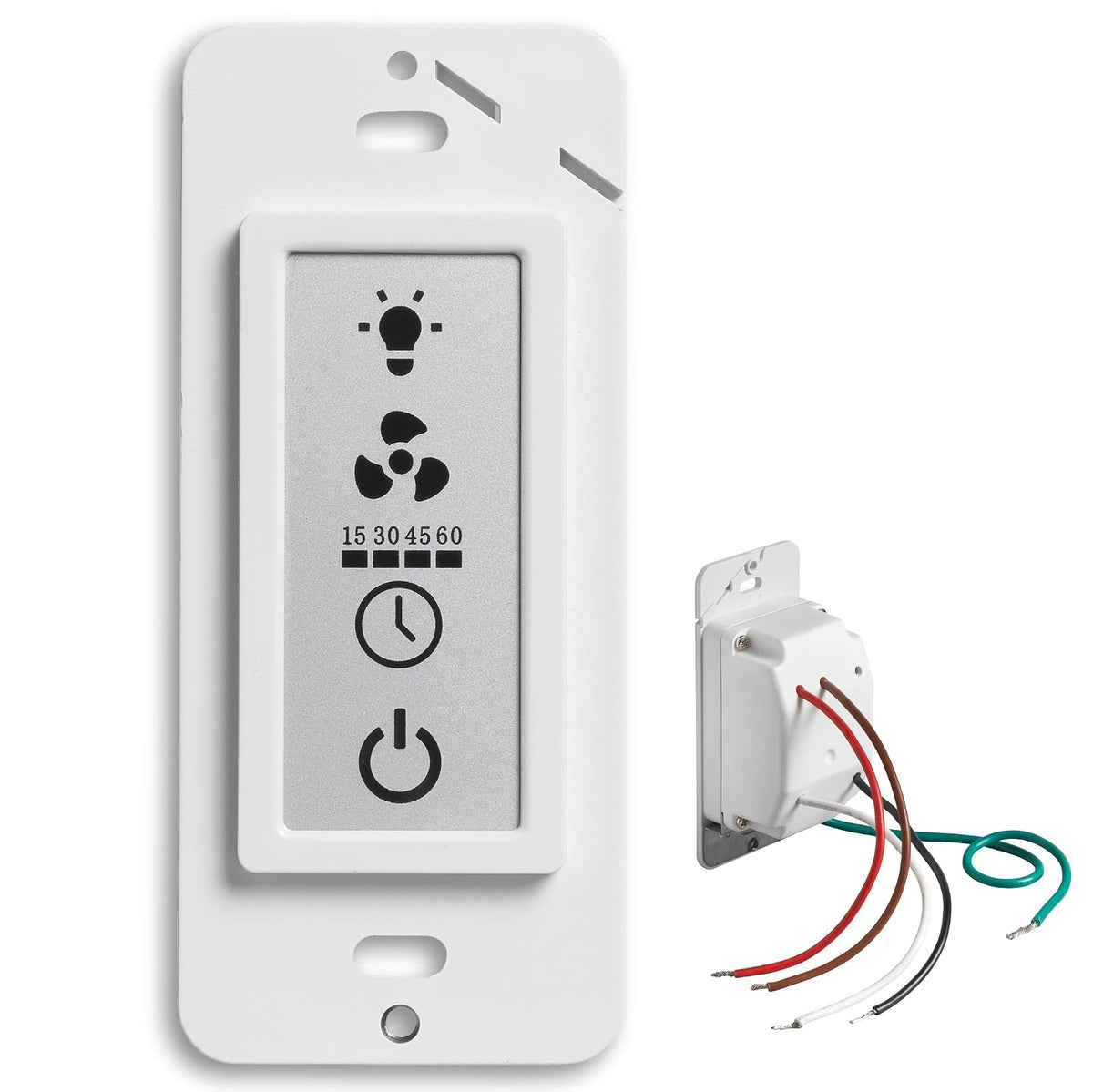 Homewerks 7150-12 - Interruptor de temporizador LCD para ventilador de ventilación y luz, 3 funciones