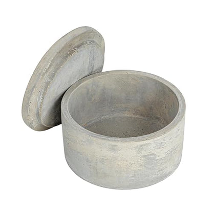 Bloomingville A75500081 - Juego de 2 cajas decorativas redondas de cemento gris