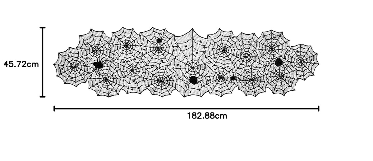 DII Halloween Lace Table Runner for Halloween Parties, Décor, Dinners, 18 by 72-Inch, Black