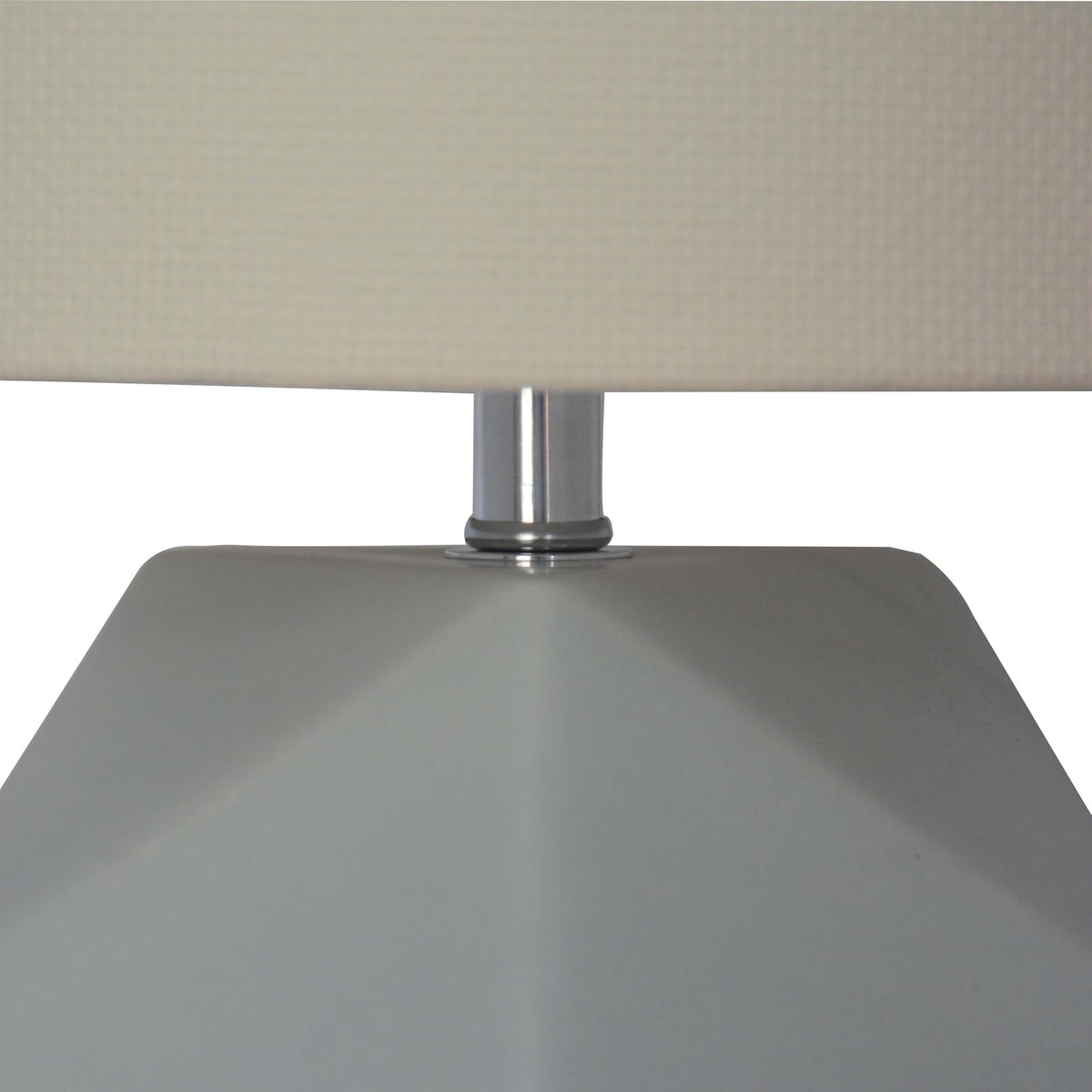 Luzerna CM-0087 Lámpara De Mesa Poliedro, Color Gris Marfil Mate, 1 Unidad