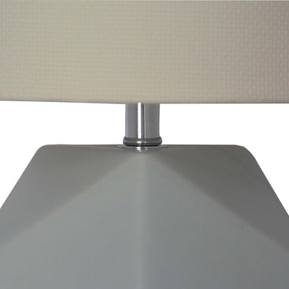 Luzerna CM-0087 Lámpara De Mesa Poliedro, Color Gris Marfil Mate, 1 Unidad