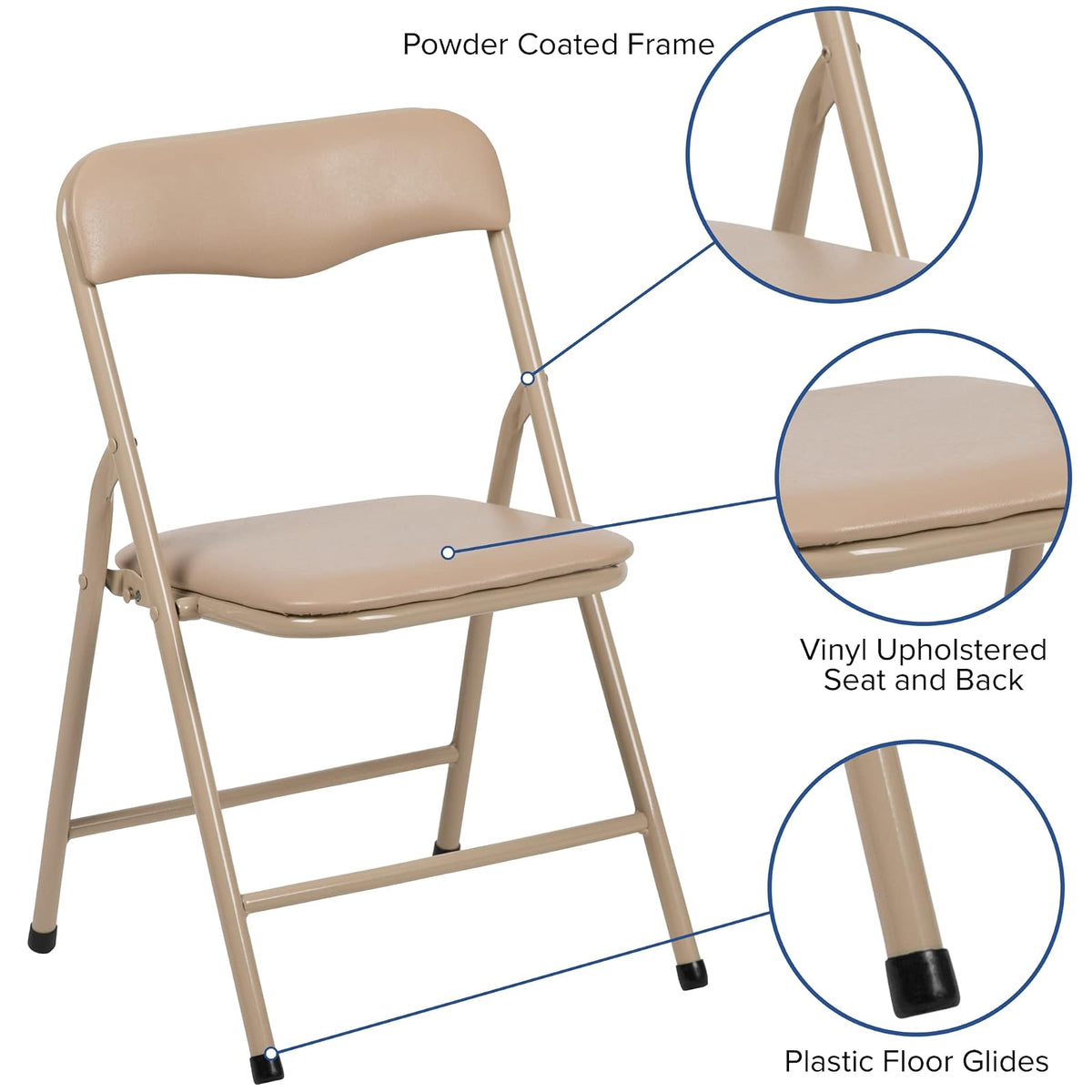 Flash Furniture Kids Tan 3 Piece Folding Table and Chair Set