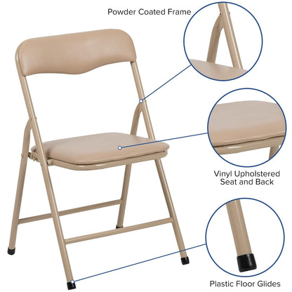 Flash Furniture Kids Tan 3 Piece Folding Table and Chair Set