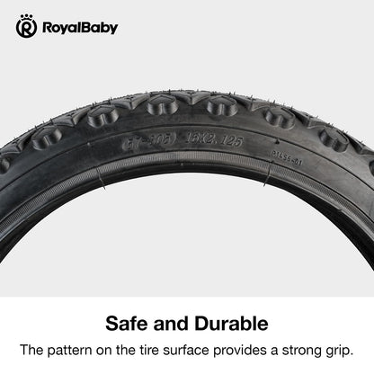 RoyalBaby - Neumático de Salida para Bicicleta, 12 Pulgadas, Ancho 2.15 Pulgadas, Negro
